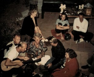 Marilyn at a surfer party, circa 1947