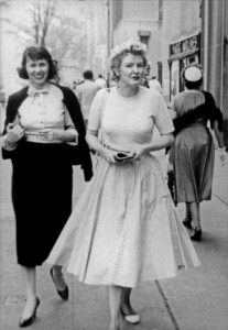 Elaine with Liz Smith in 1956