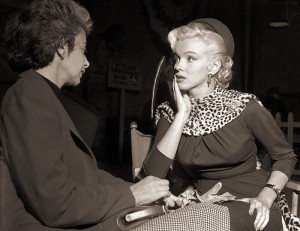 Marilyn and Natasha during filming of 'Gentlemen Prefer Blondes'