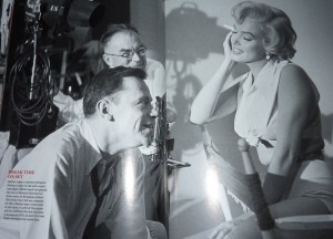 With Tom Ewell on the set of 'The Seven Year Itch'
