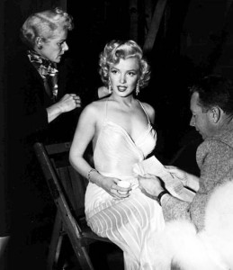 With hairdresser Gladys Rasmussen and make-up artist Allan 'Whitey' Snyder