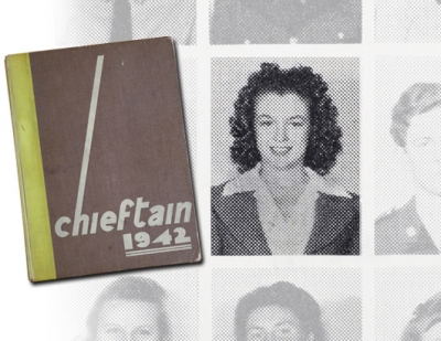 Norma Jeane's University High School Yearbook photo, 1942