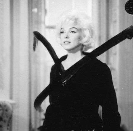 Not pregnant: Marilyn films a wardrobe test for 'Something's Got to Give', 1962