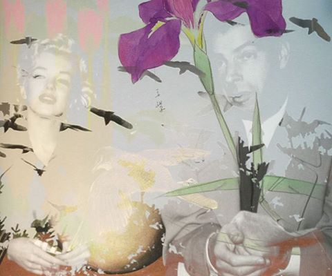 Mixed media print, based on another Aoki photo