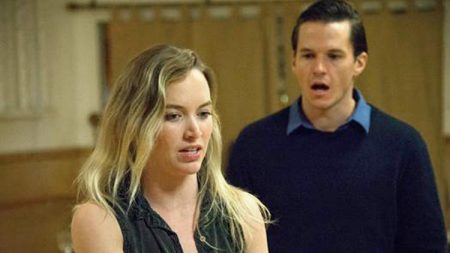 Kelley Jakle (MM) and Mark Hapka (Arthur Miller) in rehearsal for 'Marilyn!'