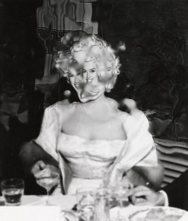 Marilyn at the 'East of Eden' premiere in 1955 - photo and manipulation for Arthur Fellig, aka 'Weegee'