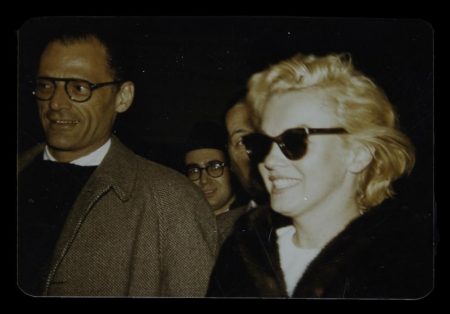 Returning from her Jamaican honeymoon with Arthur Miller, 1957