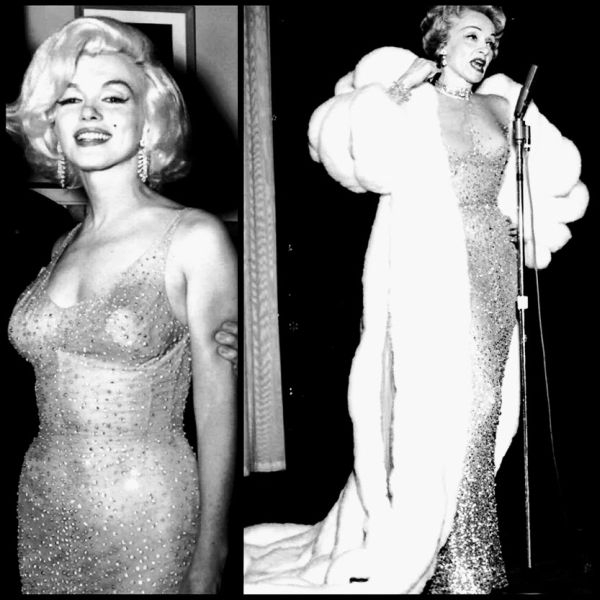 Marilyn Monroe See Thru Dress On Stage Singing To President Jfk Birthday Photograph 1962 Black 3186